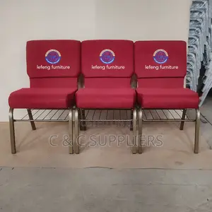 Fabric Red Banquet Church Chair.