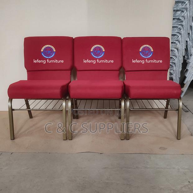 Fabric Red Banquet Church Chair.