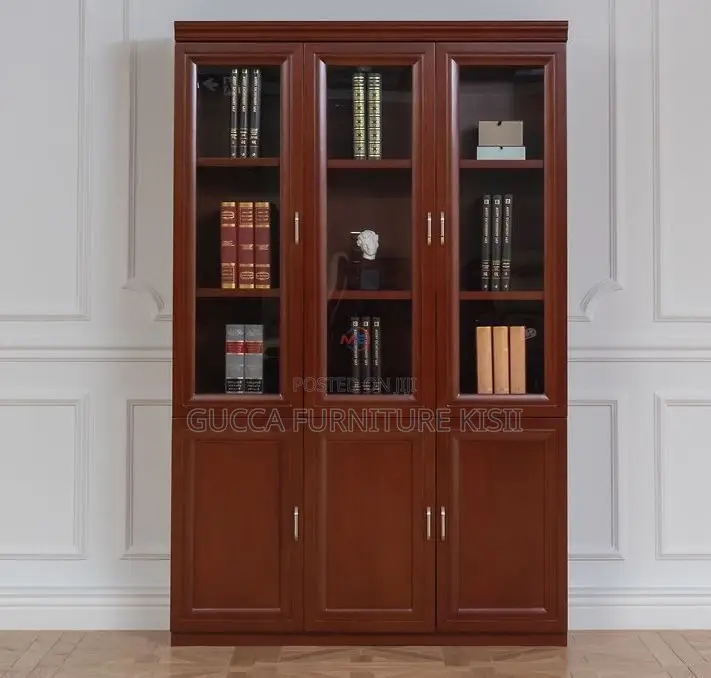 3-Door Mahogany Storage Cabinet
