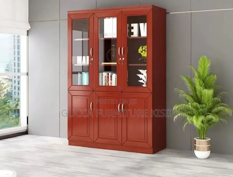 3-Door Mahogany Storage Cabinet