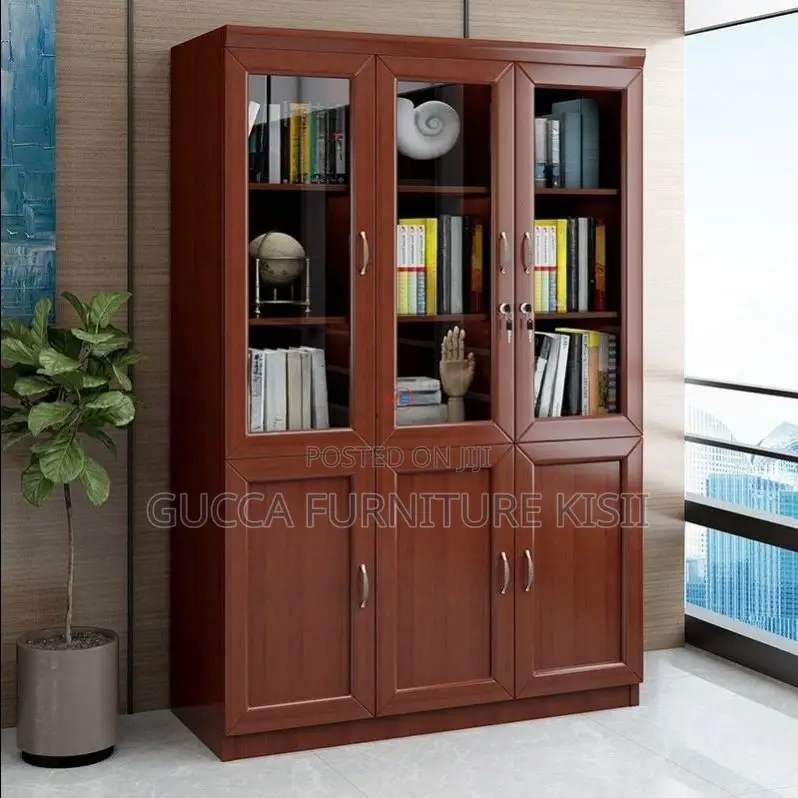 3-Door Mahogany Storage Cabinet