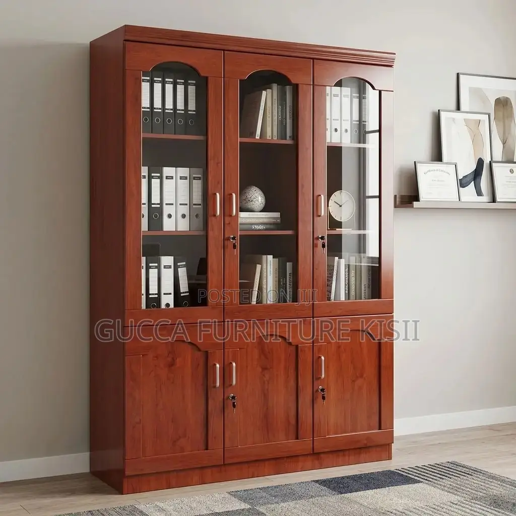3-Door Mahogany Storage Cabinet