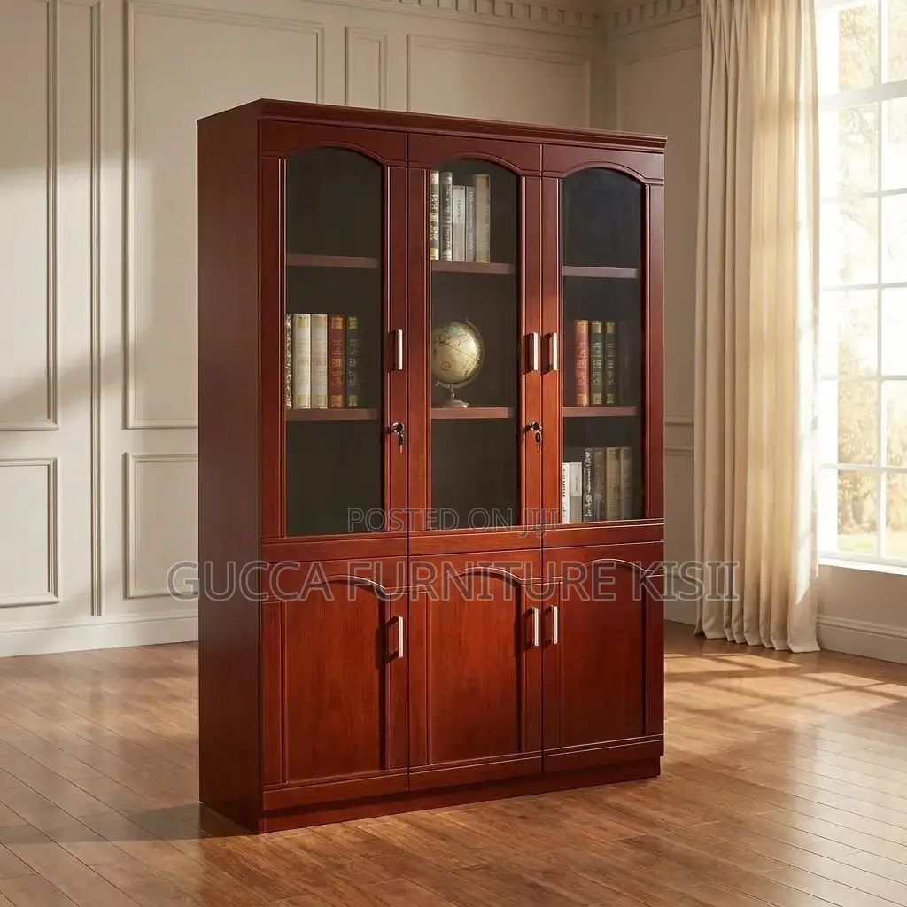 3-Door Mahogany Storage Cabinet