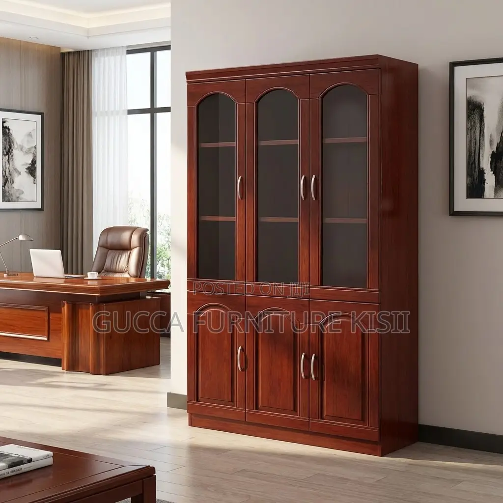 3-Door Mahogany Storage Cabinet