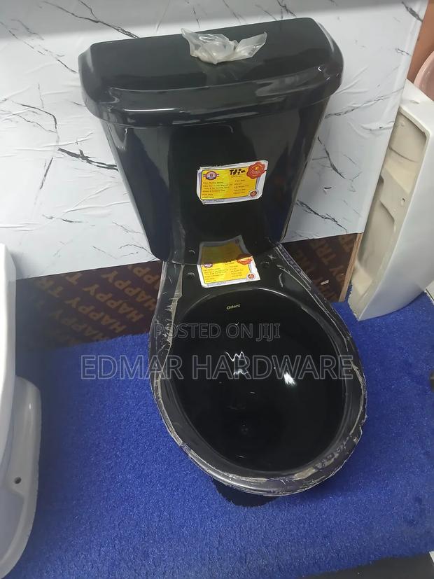 Black Half Set Toilet - main view