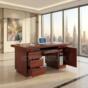 Office Desk; 1.2 Meters Executive Mahogany Home Desk With CPU Holder