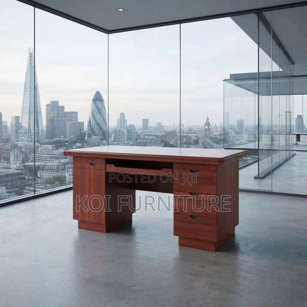Office Desk; 1.2 Meters Executive Mahogany Home Desk With CPU Holder