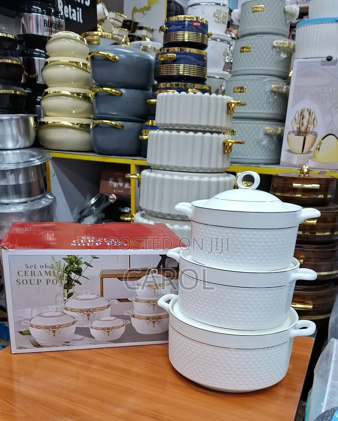Ceramic Soup Pot  
3pcs Set