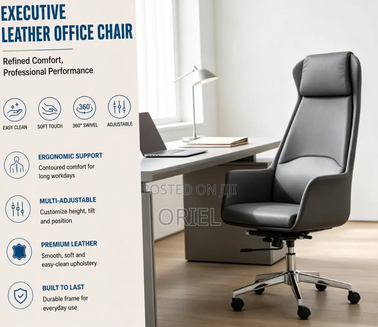 Office Chair : Gray Premium Executive Office Seat