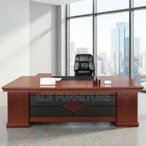 Office Desk; Executive 1.8 Meters Mahogany High Boss Desk