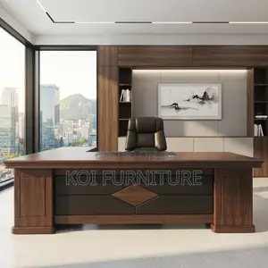 Office Desk; Executive 1.8 Meters Mahogany High Boss Desk