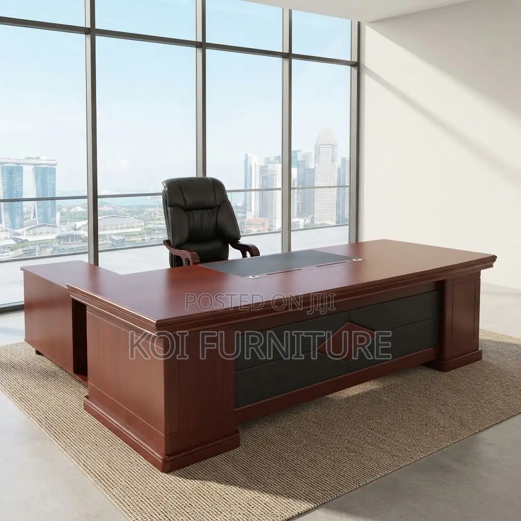 Office Desk; Executive 1.8 Meters Mahogany High Boss Desk