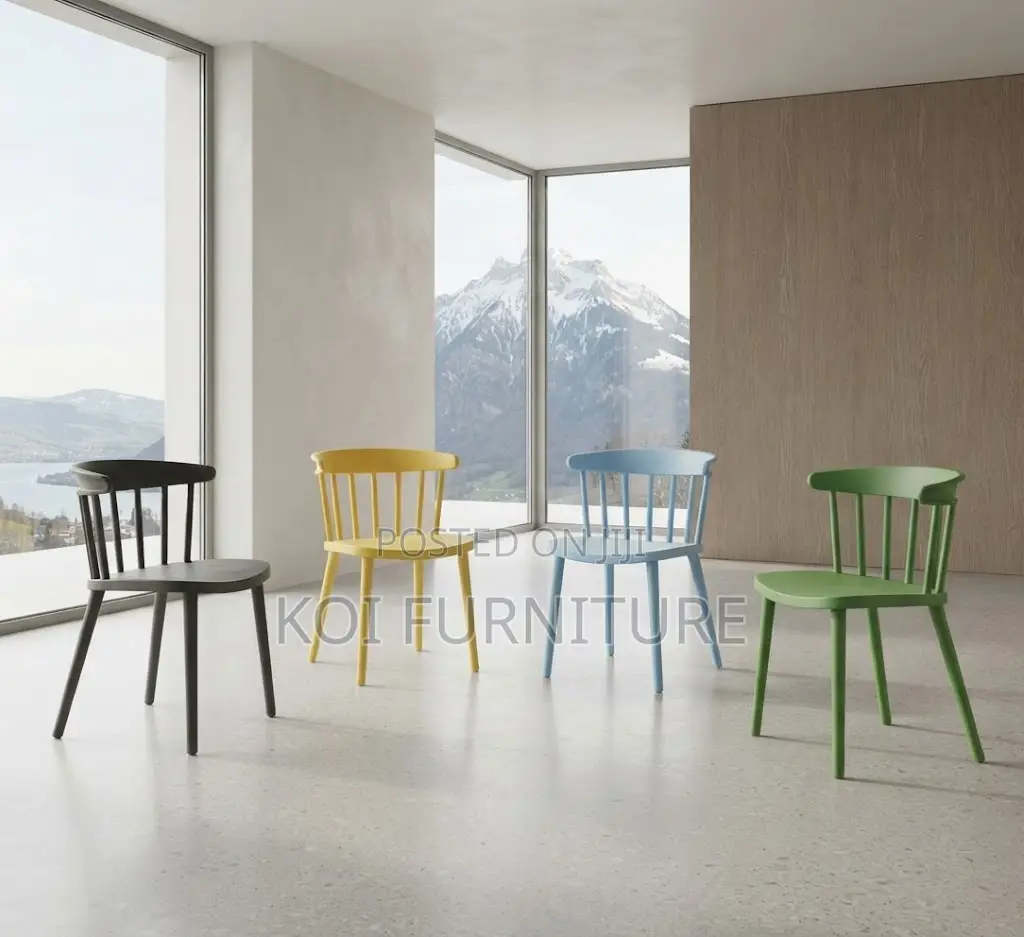 Home Chairs; Plastic Armless Outdoor Balcony Dining Chairs
