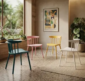 Home Chairs; Plastic Armless Outdoor Balcony Dining Chairs