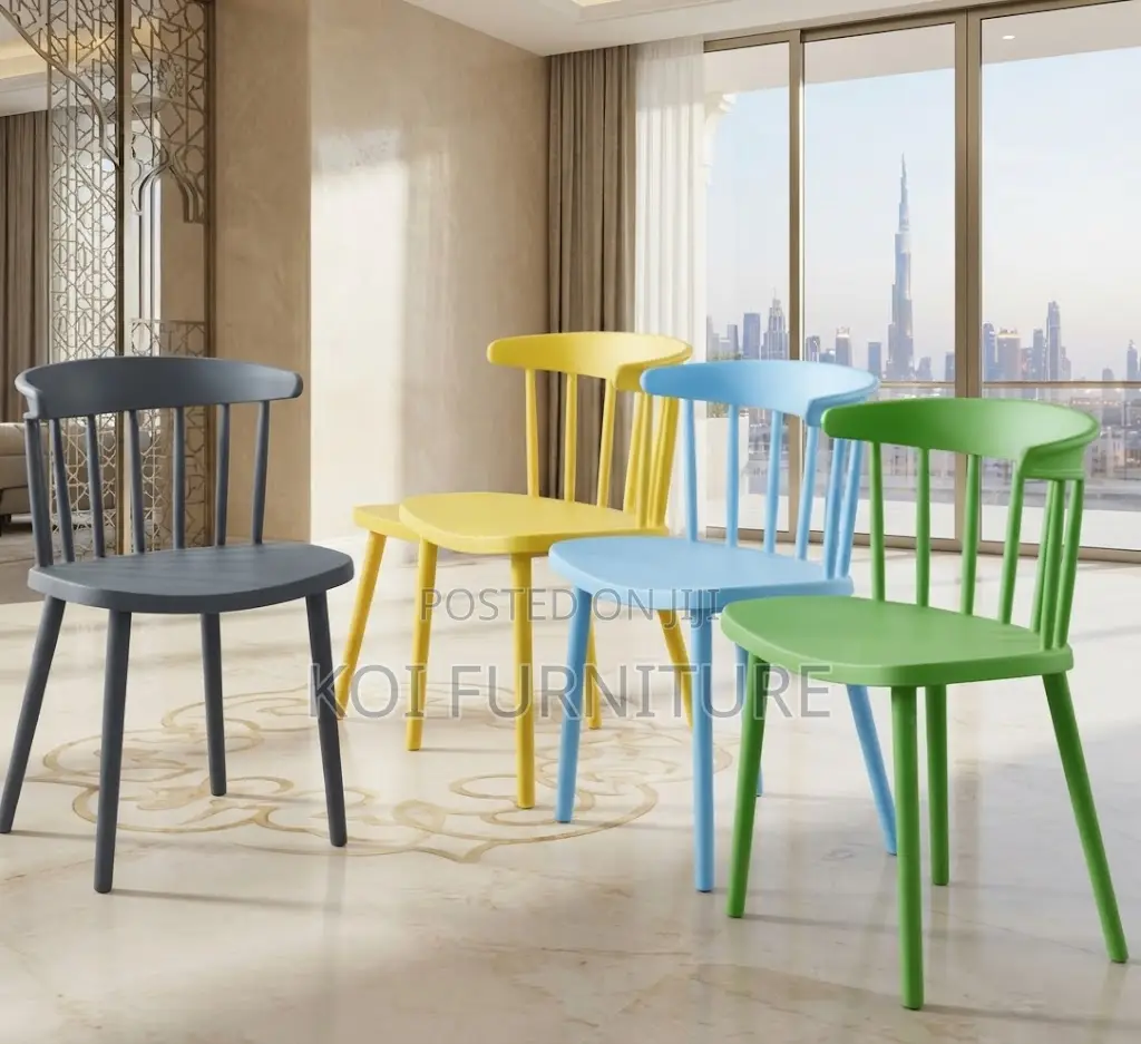 Home Chairs; Plastic Armless Outdoor Balcony Dining Chairs