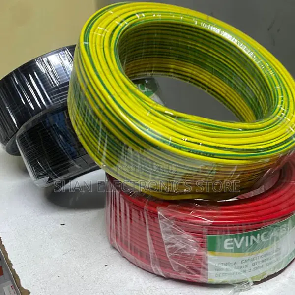 (Yellow Green Black) –4.0mm Single Core PVC Wiring Cable - 90M Roll