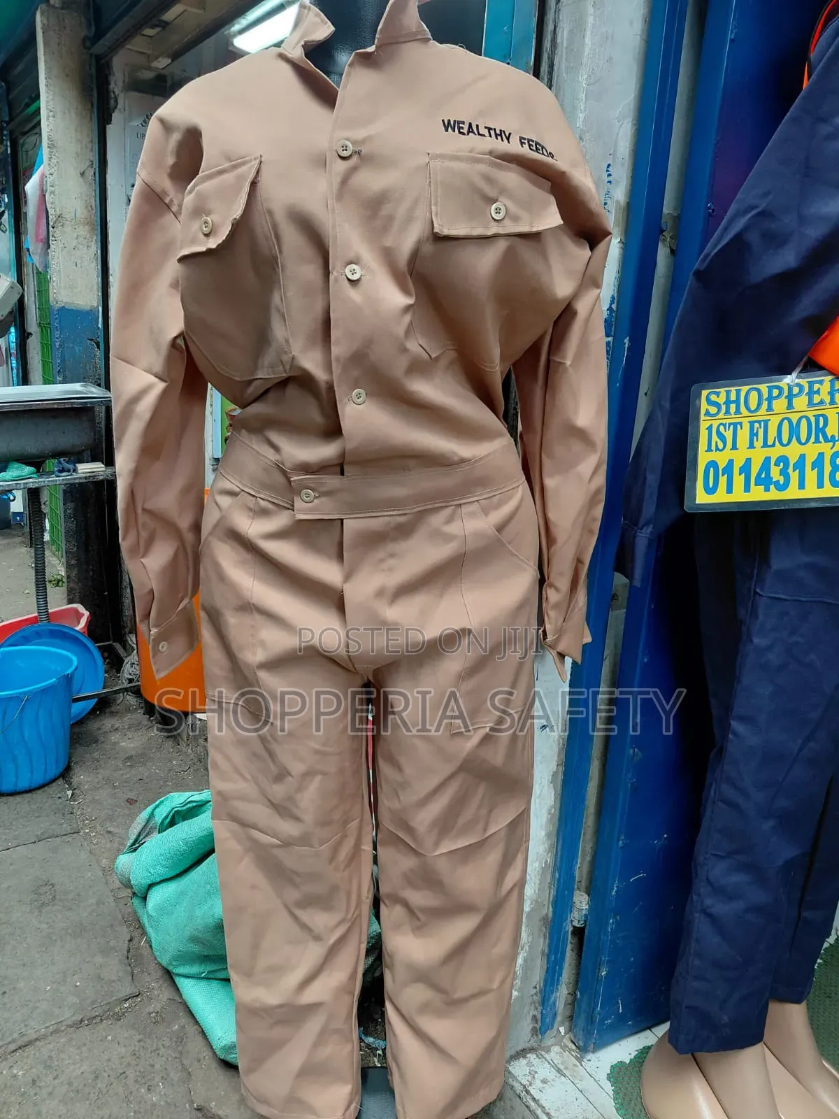 Beige Overalls