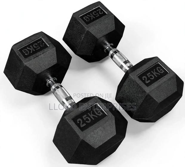 50kg Hexagonal Dumbells 25kg Pair