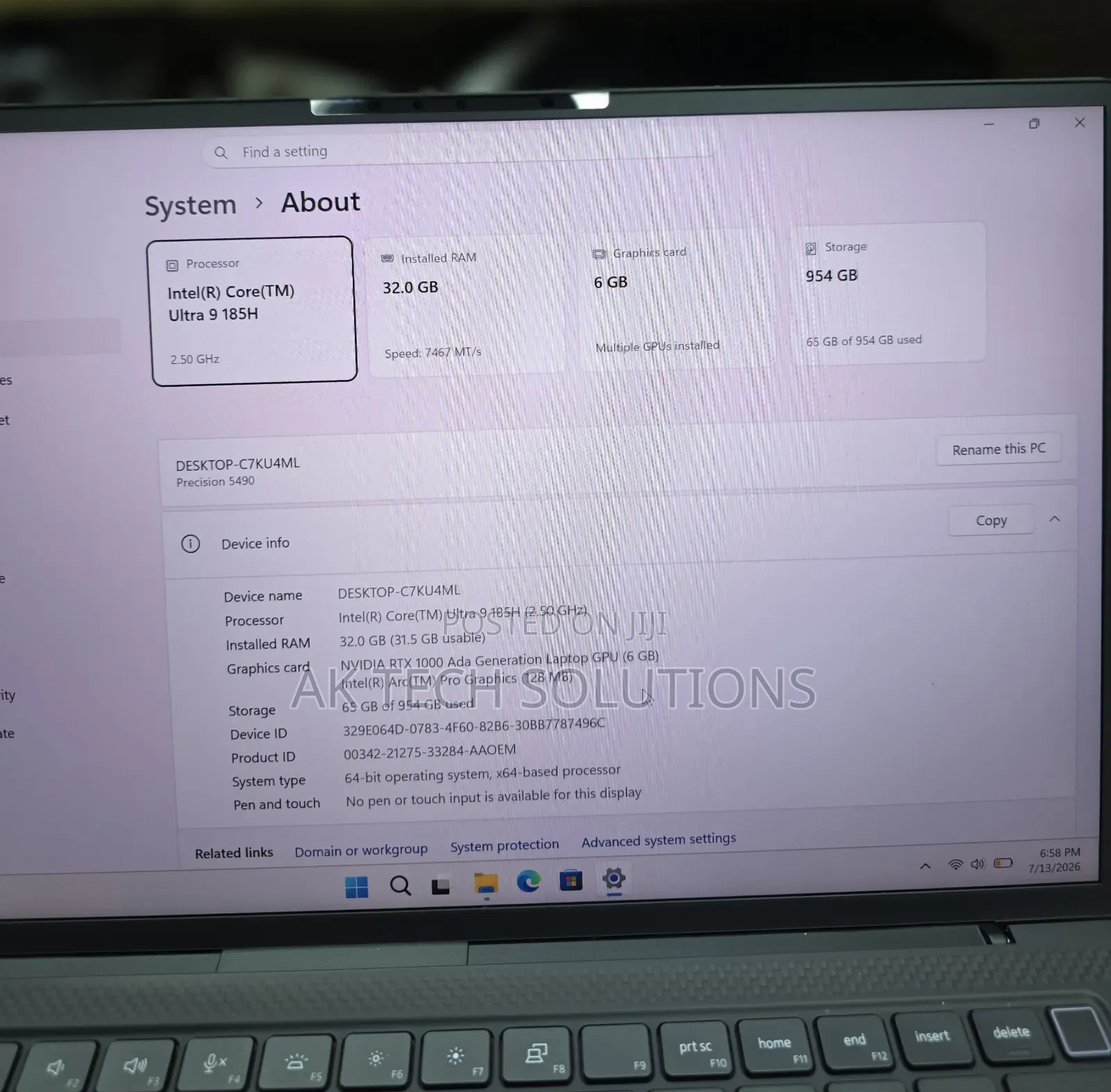 Laptop Dell Precision 5490 32GB Intel Core Ultra 9 SSD 1T