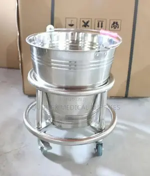 Stainless Steel Kick Bucket With Castor Wheels