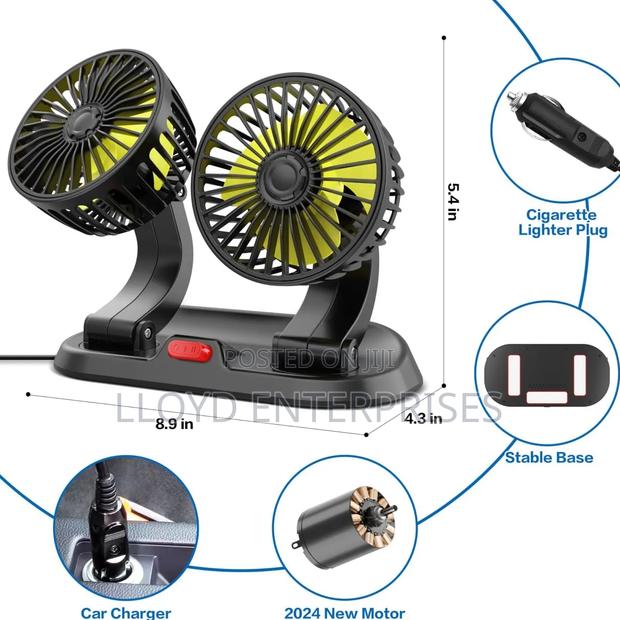 2 Speed Double Headed Vehicle Fan
