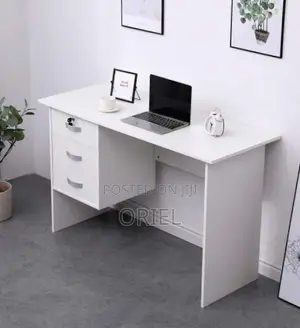 OfStudy Desk : White 120cm Clerical Office Desk With Drawers