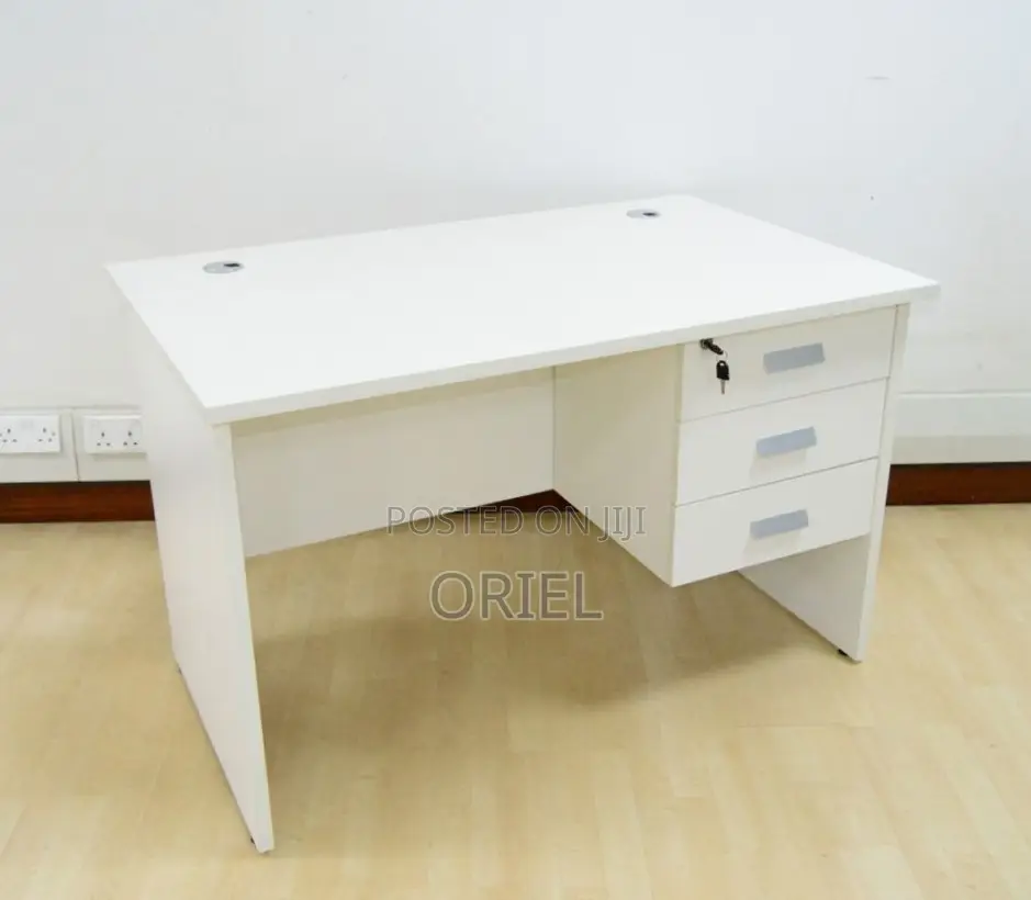 OfStudy Desk : White 120cm Clerical Office Desk With Drawers