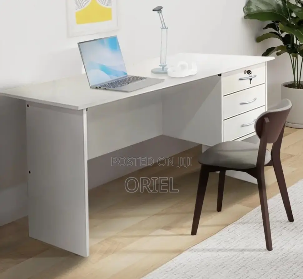 OfStudy Desk : White 120cm Clerical Office Desk With Drawers