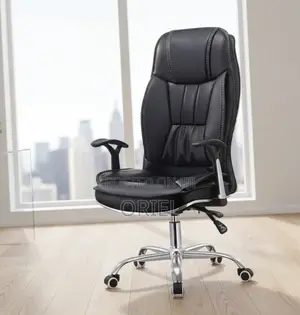 Office Chair : High Back Black Leather Chair