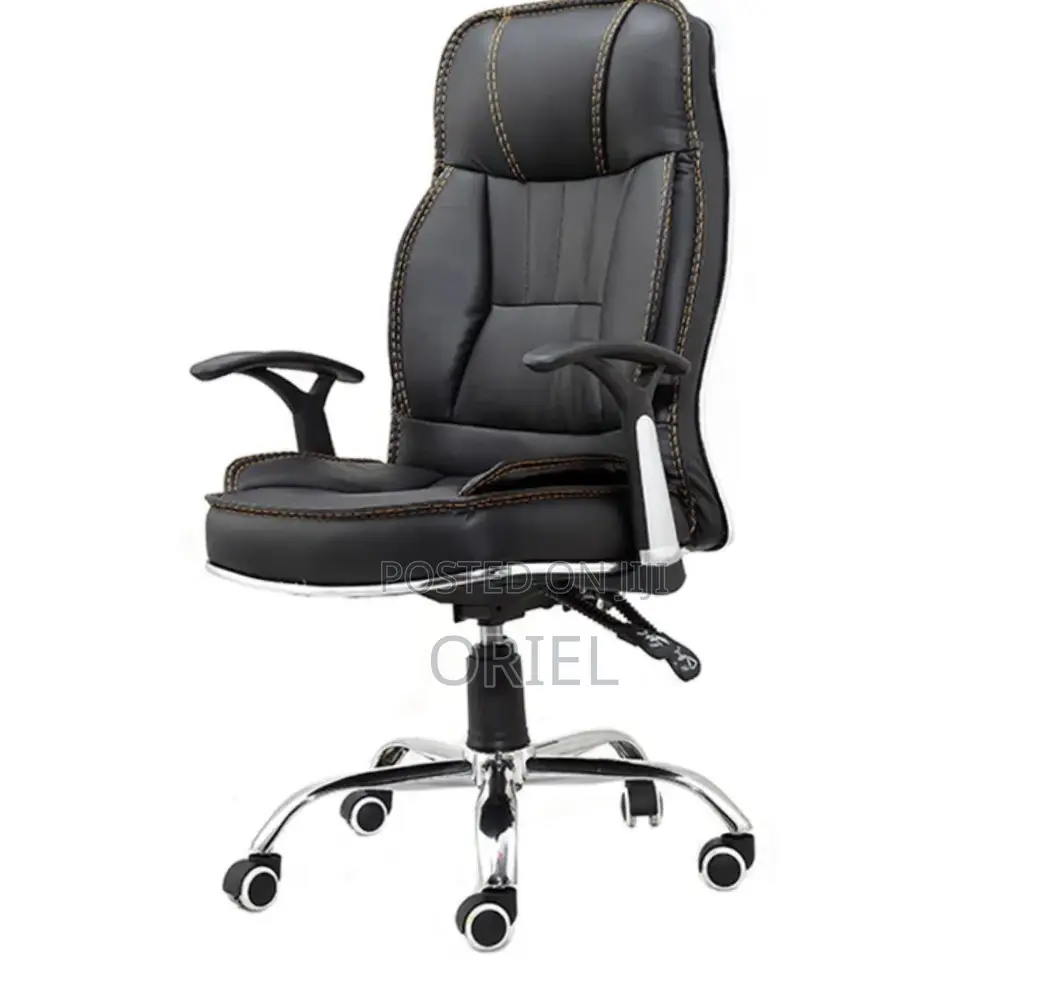 Office Chair : High Back Black Leather Chair