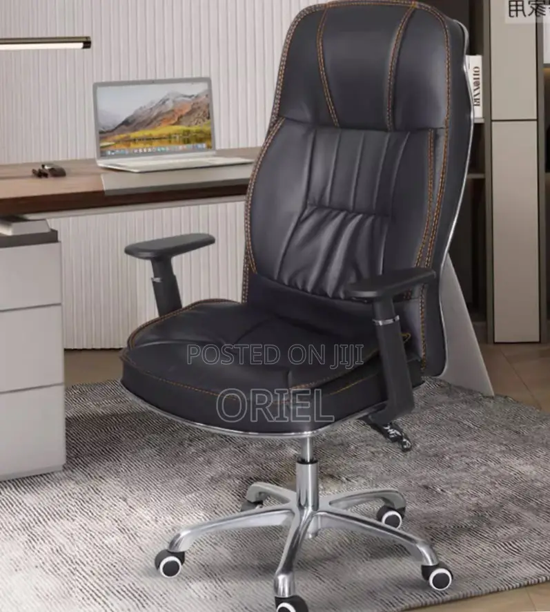 Office Chair : High Back Black Leather Chair