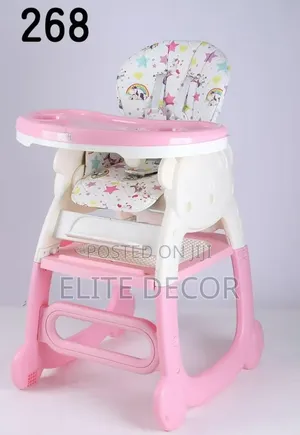 4-in-1 Convertible Baby High Feeding Chair – Pink White