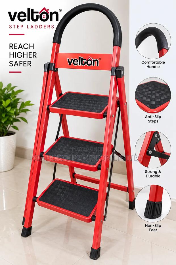 Velton Red Step Ladders - main view