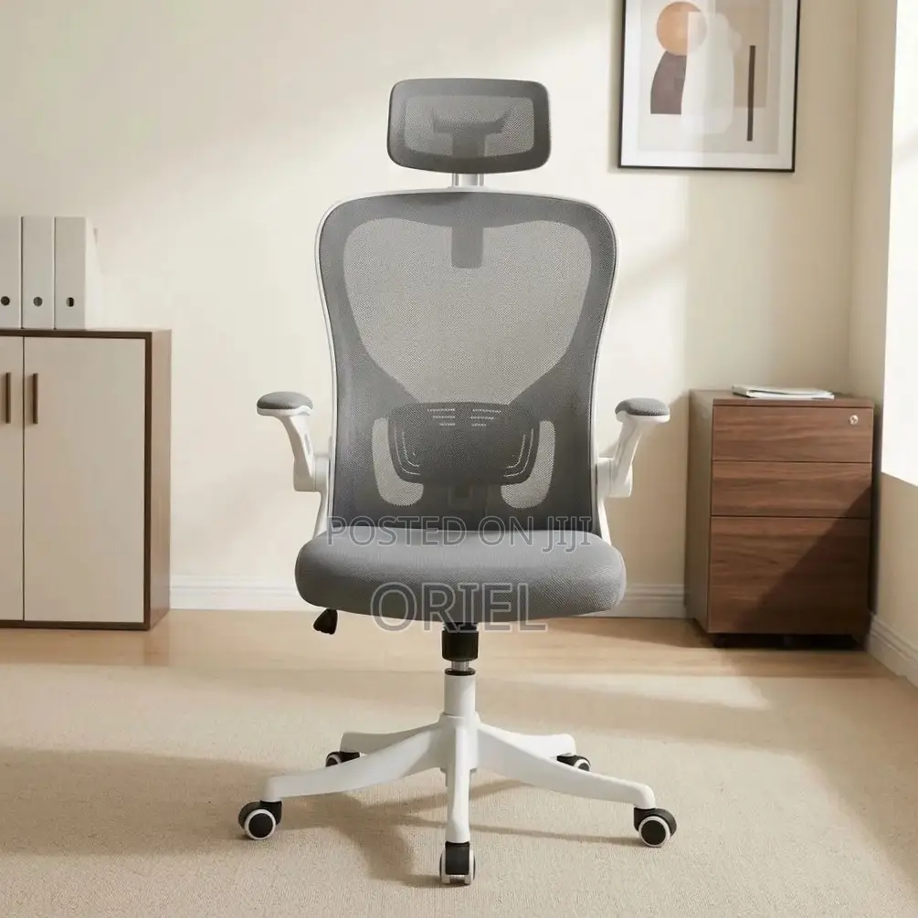Office Chair : High Back Gray Swivel Chair
