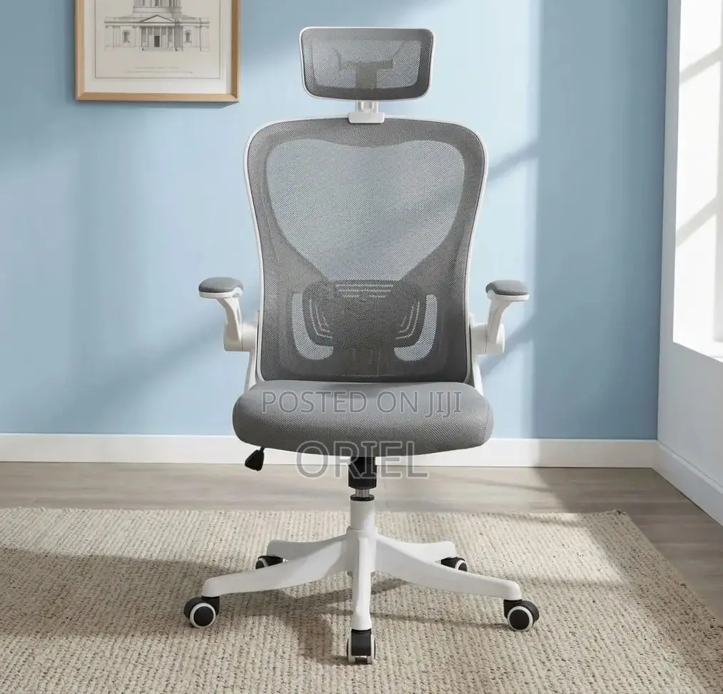 Office Chair : High Back Gray Swivel Chair