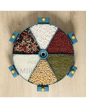 6-Grid 360° Rotating Cereal Dispenser Moisture-Proof Dry Food Grain