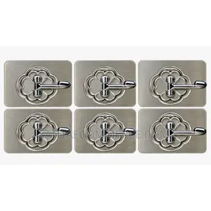 6-Piece Stainless Steel Adhesive Sticky Wall Hooks
