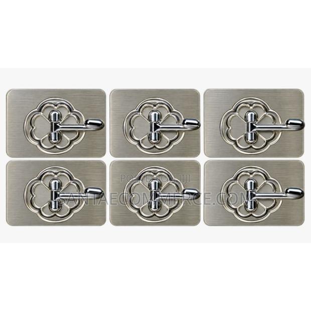 6-Piece Stainless Steel Adhesive Sticky Wall Hooks