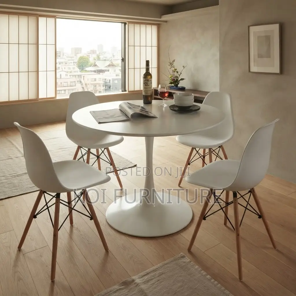 Dining Set; Eames White Round Dining Sets