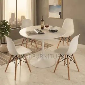 Dining Set; Eames White Round Dining Sets