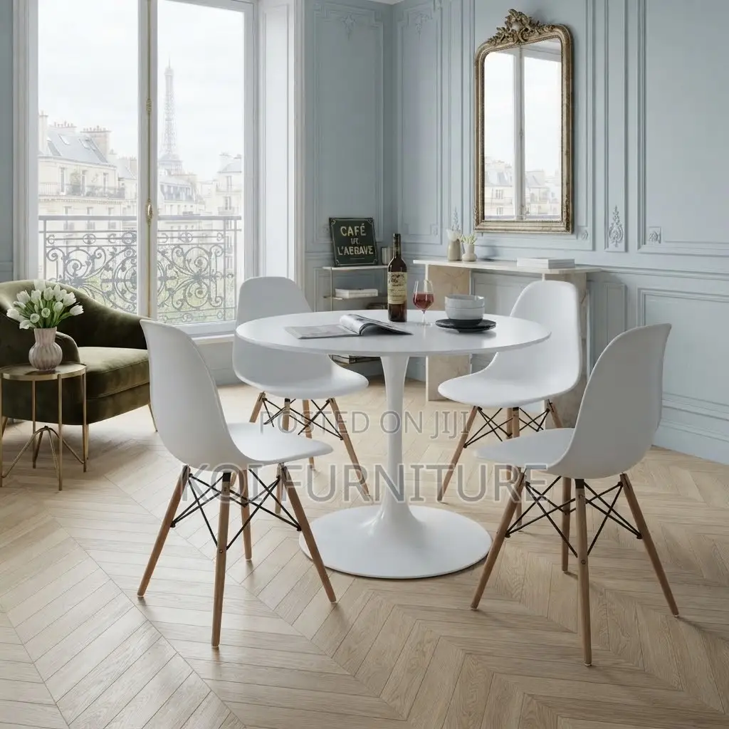 Dining Set; Eames White Round Dining Sets