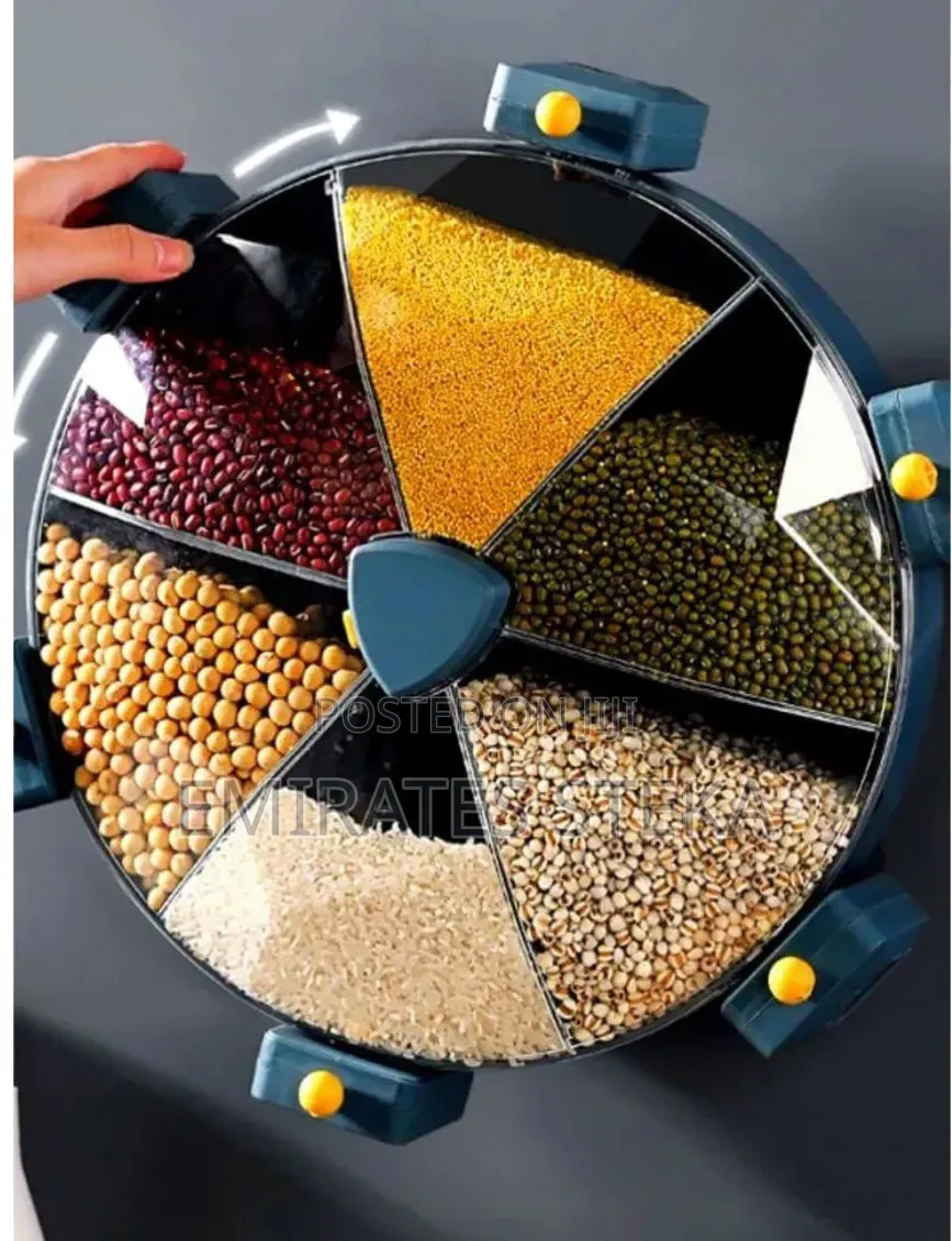 6 Grid Rotating Cereal Dispenser With Transparent Window