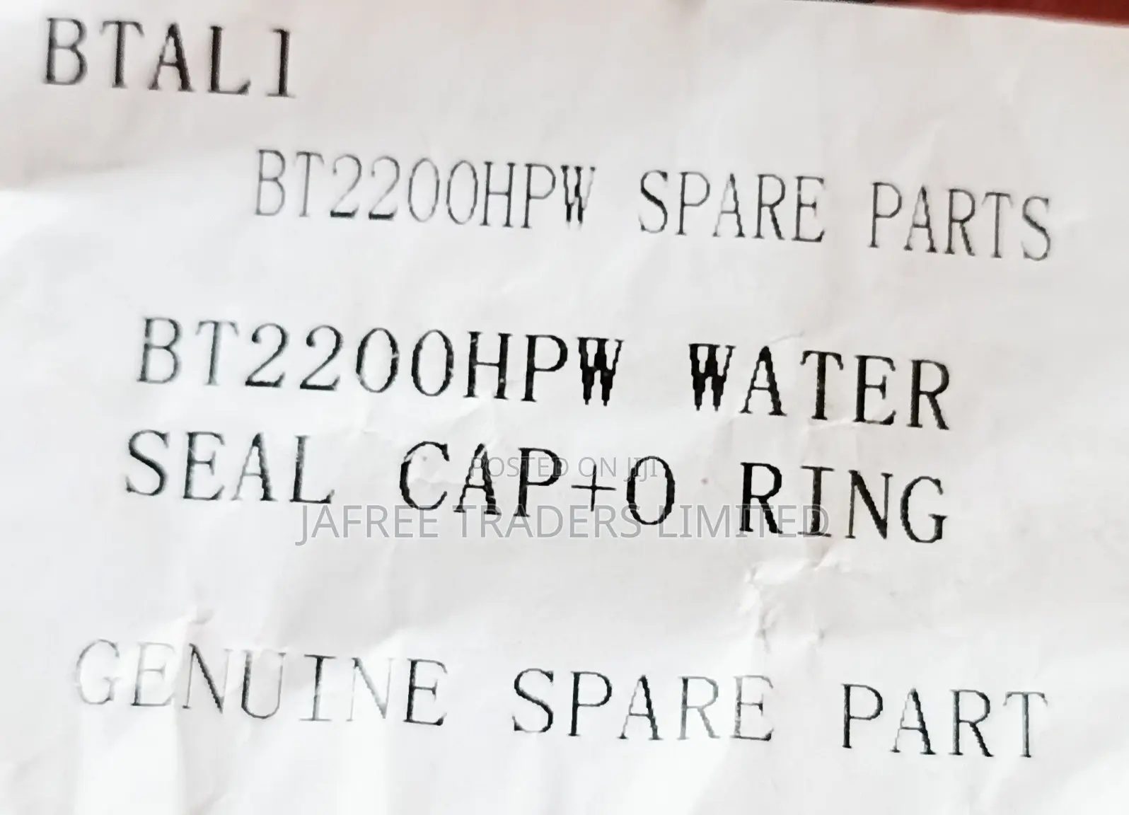 Water Seal Cap+o Ring