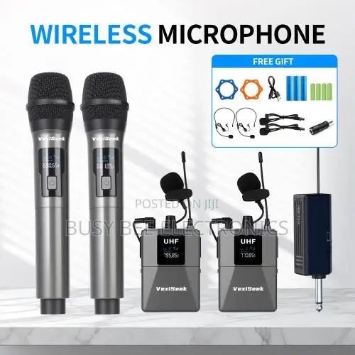 vexiSeek 4-Ch UHF Wireless Microphone (Lavalier Lapel)System - Headset