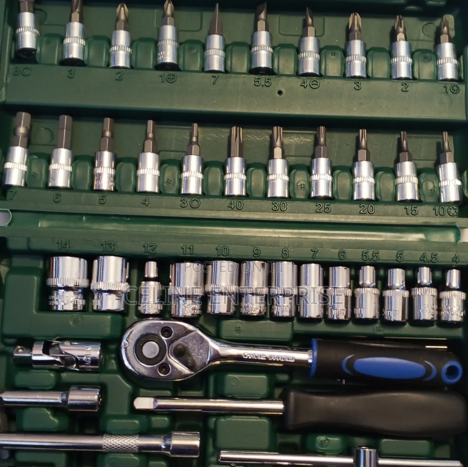 46-Piece Socket Set – Complete Ratchet Tool Kit