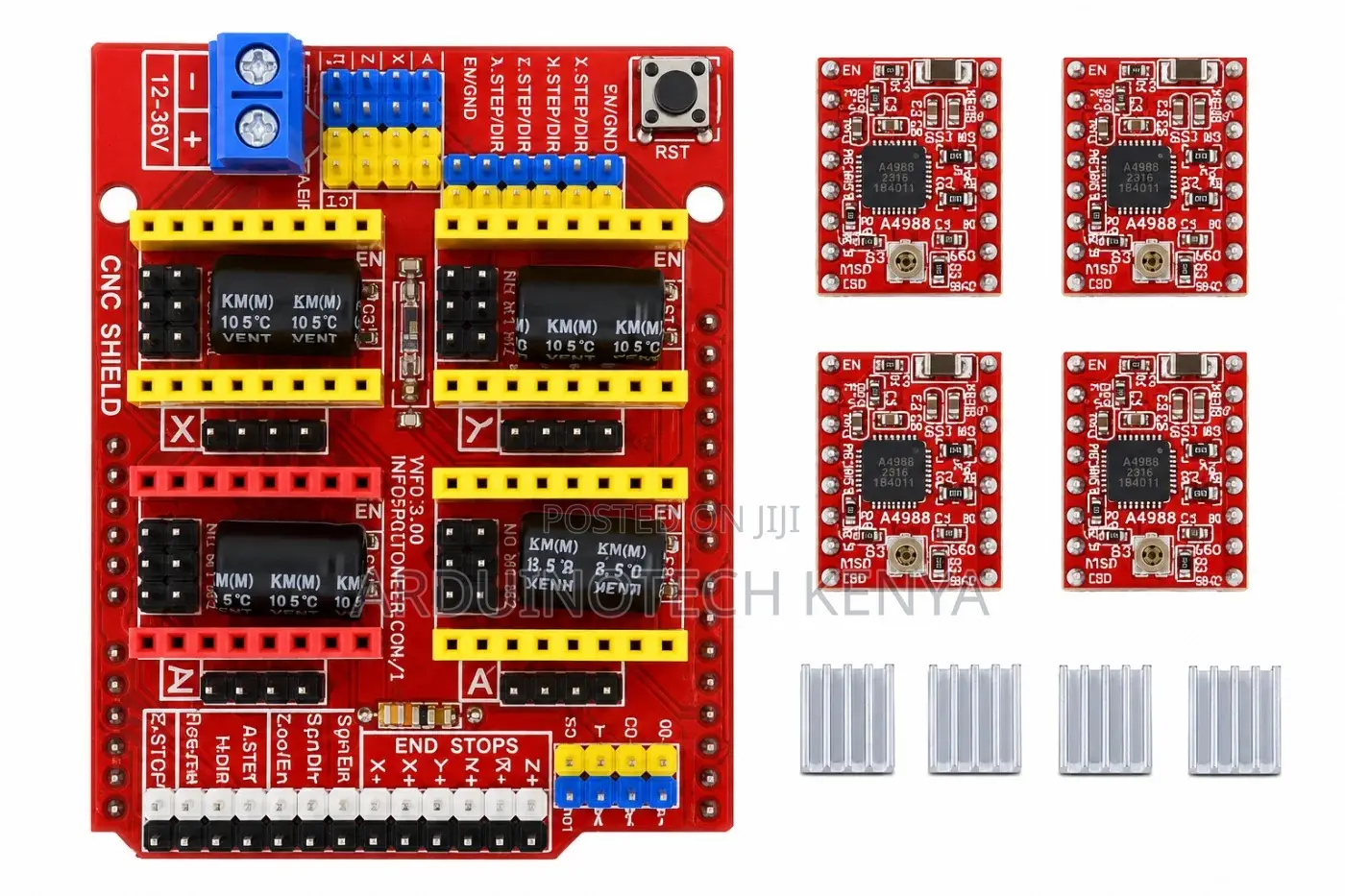 CNC Shield V3 Expansion Board With 4pcs A4988 Stepper Motor Drivers