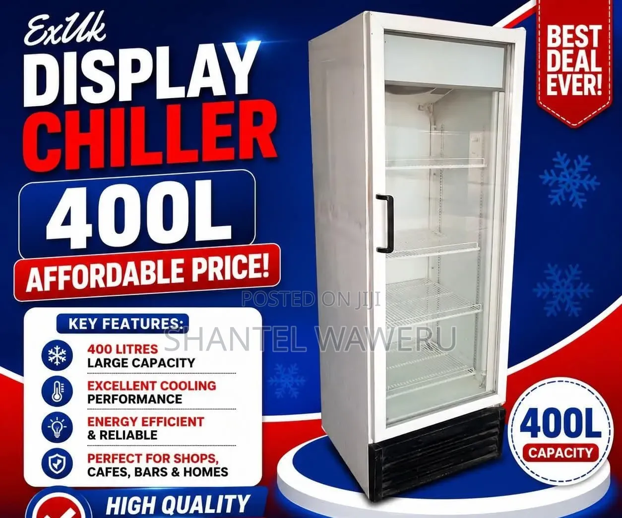Excellent Cooling 400litres Display Refrigerator