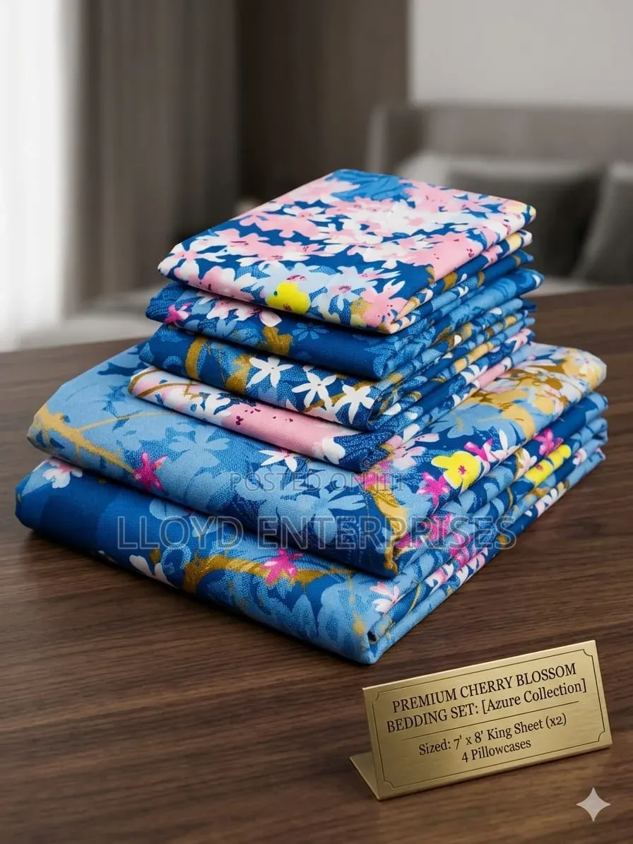 The New 125GSM 6pc Flat Cotton Bedsheet Set