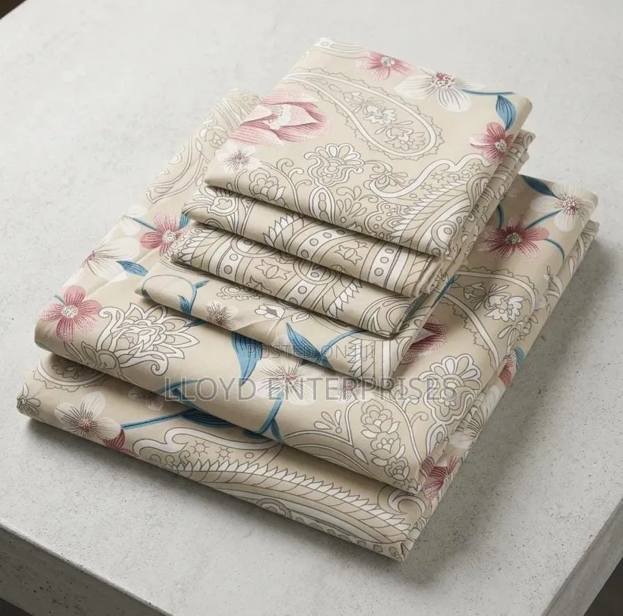 The New 125GSM 6pc Flat Cotton Bedsheet Set
