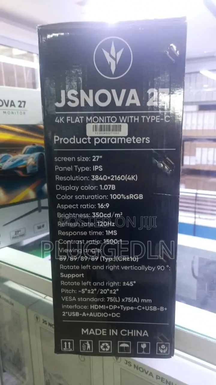 JSNOVA 27 Flat Monitor (Auren Series), a 27-Inch Ultra HD Display